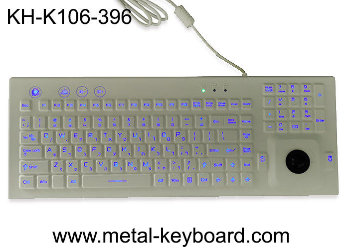 PS2ゴム製産業シリコーンのキーボードはトラックボール マウスが付いているバックライトを高耐久化した