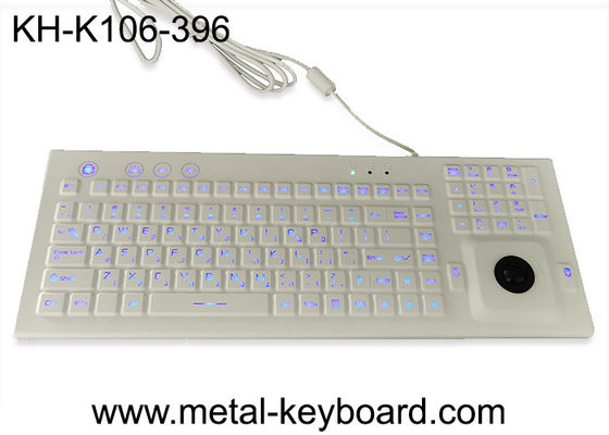 FNの数字104のキーのシリコーン ゴムのキーボードの樹脂のトラックボール パネルの台紙のキーボード