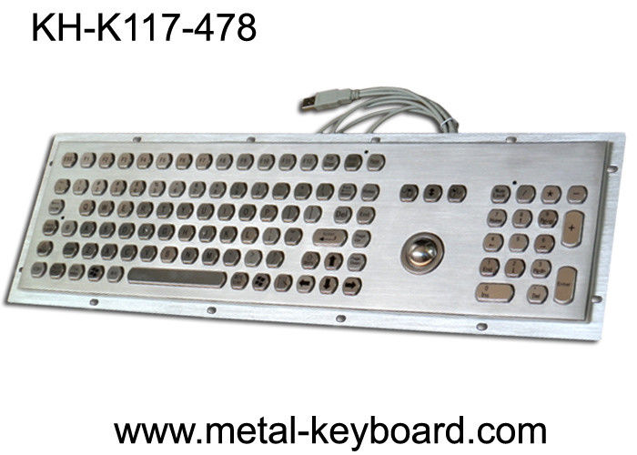 ステンレス鋼のトラックボールが付いている産業コンピュータのキーボード、塵の加算機型鍵盤