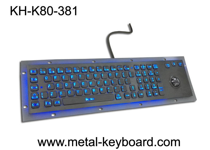 険しい破壊者のトラック ボール、USBインターフェイスおよび80のキーの抵抗力があるバックライトを当てられた金属のキーボード